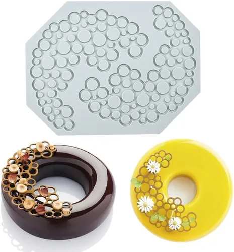 Moldes de Silicona de Hojas Huecas Moldes de Chocolate de Corazón de Enamorados Geometría Molde de Silicona 3D Molde de Hojas de Dulces de Chocolate