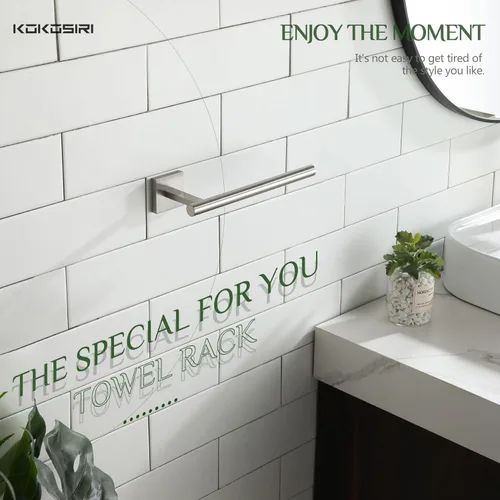 Miniatura 3 de KOKOSIRI Toallero de níquel cepillado, accesorios de baño, barras de toalla de mano, montaje en pared, gabinete de cocina, soporte de papel de acero
