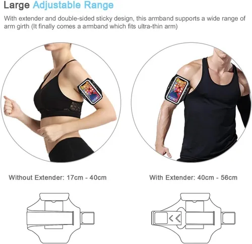 Miniatura 4 de Brazalete para iPhone 17 16 15 14 13 12 Pro con soporte para Airpods, entrenamiento de gimnasio y correr (negro)