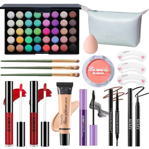 Miniatura 18 de Set de maquillaje para mujeres, kit completo de maquillaje para principiantes y profesionales, juego de maquillaje de viaje para adolescentes