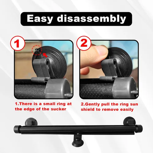 Miniatura 6 de Vrasly Paquete de 2 parasoles enrollables para ventana lateral de automóvil, parasol retráctil para ventana de automóvil para protección UV