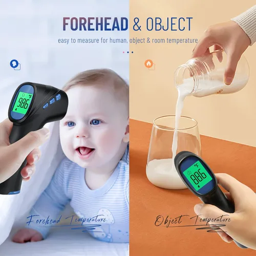 Miniatura 6 de Termómetro de frente para adultos y niños, termómetro infrarrojo digital con alarma de fiebre, resultados rápidos y precisos, fácil de usar