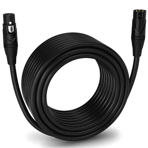 Miniatura 31 de LyxPro Cable de micrófono XLR hembra a macho de ángulo recto de 3 pines de 1.5 pies para altavoces amplificados, interfaz de audio, rendimiento
