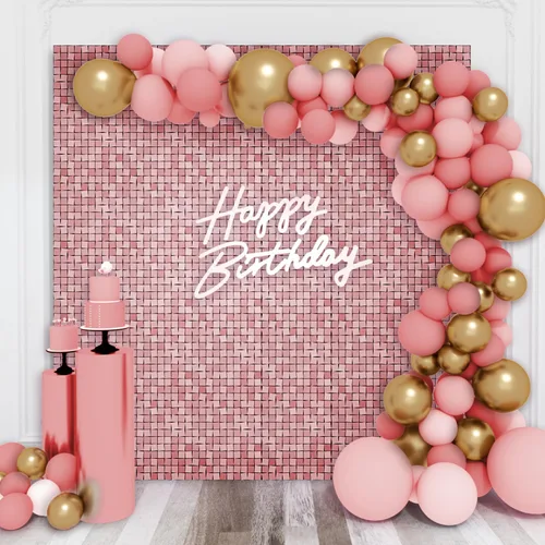Miniatura 23 de Telón de fondo de pared brillante con lentejuelas cuadradas, color azul bebé, decoración para bodas, aniversarios, cumpleaños, fiestas, 12 paneles