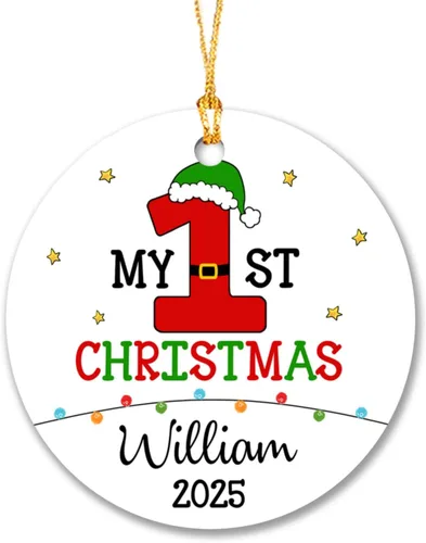 Miniatura 20 de Adorno de Navidad 2026 con texto en inglés "Bee Merry Christmas", adornos personalizados de Navidad de abejas 2026, decoración colgante de árbol