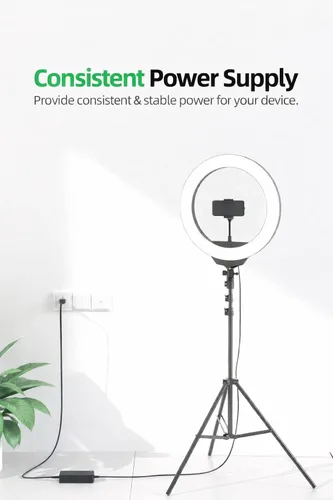 Miniatura 8 de Superer Cargador de 15 V apto para cable de alimentación de luz de anillo Neewer – Ajuste para Neewer Photo Studio Ring Light de 14 pulgadas y 18
