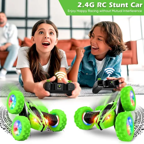 Miniatura 2 de Qumcou Auto a control remoto para niños de 4 a 7 años, autos RC juguetes para edades de 5 a 7 años, autos de juguete rápidos de doble cara giratoria