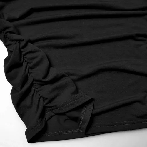 Miniatura 6 de Bhome Camiseta de maternidad con manga corta voladora, fruncido lateral, blusa para embarazada, túnica casual de embarazo