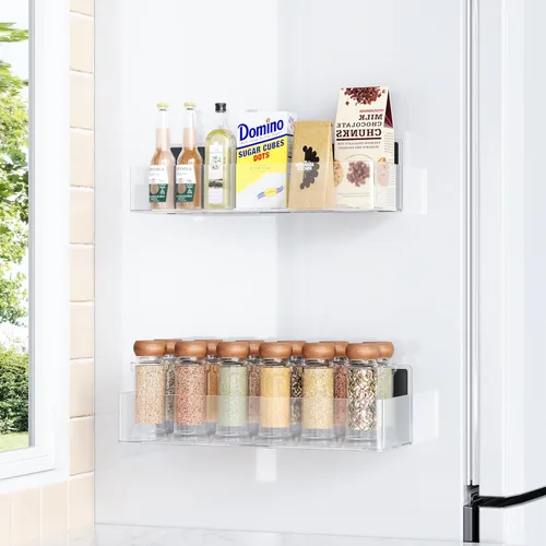 Miniatura 22 de Mystozer Estante Magnético para Especias para Refrigerador, Organizador de Cocina y Estante de Almacenamiento, Negro (Paquete de 6)..