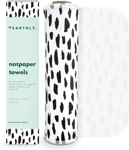 Toallas de papel reutilizables, paquete de 10 unidades, rollo de toallas de papel de algodón lavables, servilletas reutilizables sin papel,