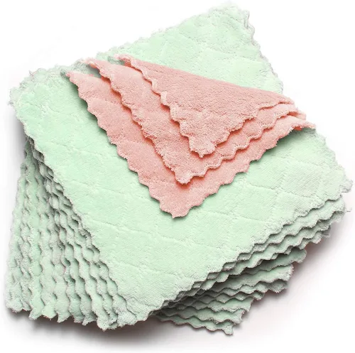 Miniatura 8 de kimteny Paquete de 12 Paños de Cocina, Paños de Cocina Premium de 10x10 pulgadas, Toallas de Cocina Súper Absorbentes de Terciopelo Coral Paños