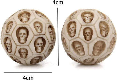 Miniatura 6 de 2 unids/set cráneo resina balonmano fitness bola masaje bola resina mano vuelta salud ejercicio alivio estrés bolas baoding