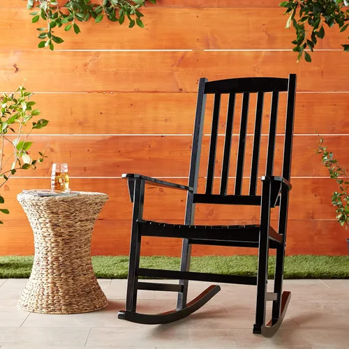 Miniatura 2 de Cambridge Casual Silla mecedora Bentley de madera maciza, color negro