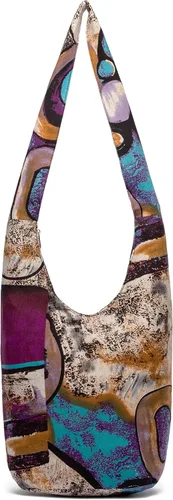 Miniatura 83 de Bolsa de hombro para mujer, de lona en estilo hippie/bohemio para llevar cruzada al hombro, disponible en diferentes colores y estampados