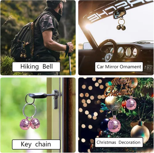 Miniatura 6 de Cat & Dog Collar Bell, Pack of 2, Extra Loud Dog Bell for Pet Tracking & Saving Wildlife, Birds, Durable Iron Split Ring & Lobster Bell Clip bronce