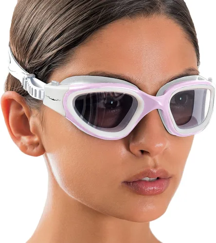 Miniatura 25 de AqtivAqua DX - Gafas de natación con visión amplia para adultos, hombres y mujeres, antiempañamiento y sin fugas Gafas negras + funda plateada