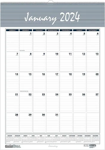 Miniatura 3 de House of Doolittle Calendario de pared de tres meses 2024, Bar Harbor, 12 x 17 pulgadas, enero a diciembre (HOD342-24)