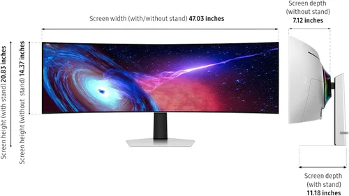Miniatura 3 de Samsung 49" Odyssey OLED (G93SC) Serie Monitor de juegos curvo con QD-OLED, 240Hz, 0.03ms, DQHD, compatible con G-Sync, AMD FreeSync Premium Pro