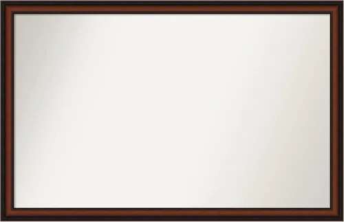 Miniatura 541 de Amanti Art Espejo de pared personalizado no biselado (24 x 27 pulgadas), marco estrecho de nogal chipre - varios tamaños personalizados - Espejo