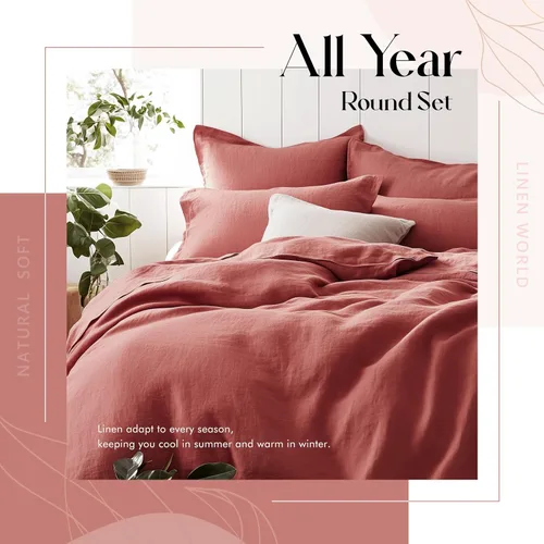 Miniatura 4 de Linen World - Juego de 2 fundas de almohada de lino, 20 x 30 pulgadas, tamaño estándar/Queen, fundas de almohada 100% lino natural francés, fundas