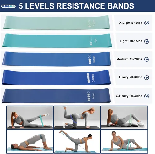 Miniatura 3 de floconssy Pilates Ball Resistance Bands Grip Socks Barre Sets, Loop Exercise Bands 5 Levels, Small Yoga Ball 9 Inch, Non Slip Socks Workout Kit at