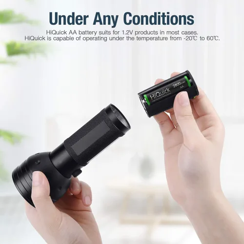 Miniatura 7 de HiQuick Cargador de batería inteligente de 8 bahías con 8 pilas AA + 16 pilas recargables AA