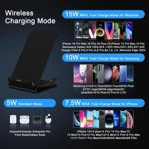 Miniatura 7 de Samsung S26 Ultra Wireless Charger Stand Cargador de teléfono inalámbrico para Android Samsung Galaxy S26 S25 Ultra S25 Edge S25FE S24FE S23 S22 S21
