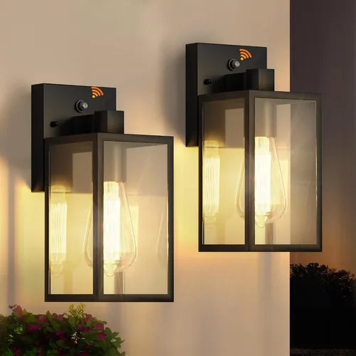 WIHTU Accesorios de Luces de Porche Exteriores para Montaje en Pared, Accesorios de Iluminación Exterior del Atardecer al Amanecer para Casa, Luces