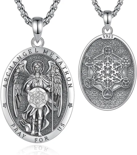 Miniatura 117 de Vito Collar de plata de ley 925 para mujeres y hombres, San Benito, crucifijo, Caravaca, San Cristóbal, San Judas, medalla patronal, amuleto