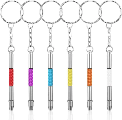 6 mini destornilladores de anteojos, kit de destornilladores de precisión 4 en 1, herramienta de reparación de llaveros de 6 colores para gafas,