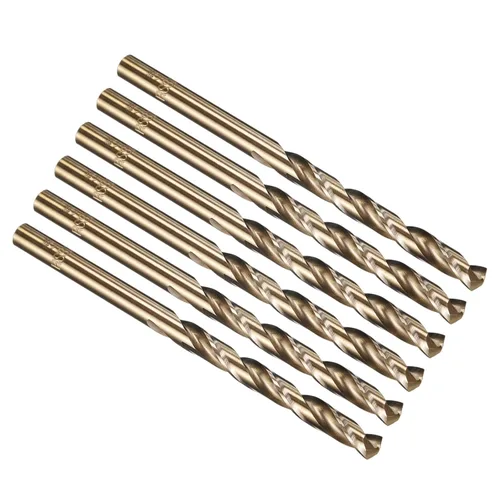 Miniatura 60 de PATIKIL Broca Jobber de 0.039 in, vástago recto M35 cobalto 5% acero de alta velocidad 135° acabado dorado para metal duro de acero inoxidable - 2