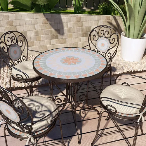Miniatura 5 de LVTXIII Juego de 2 cojines para sillas de bistro para exteriores, 15 x 15 x 4 pulgadas, cojines de asiento redondos para sillas de patio, para todo