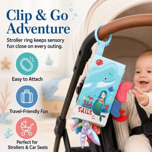 Miniatura 6 de Libros para bebés de 0 a 6 meses, libros arrugados para bebés, juguete sensorial táctil y sensación de 6 a 12 meses, juguetes de viaje suaves