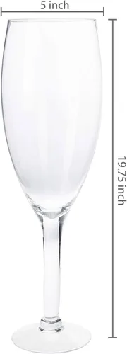 Miniatura 7 de MyGift Jarrón de vidrio de copa de champán de gran tamaño de 20 pulgadas, soporte decorativo grande para corcho de vino, centro de mesa floral