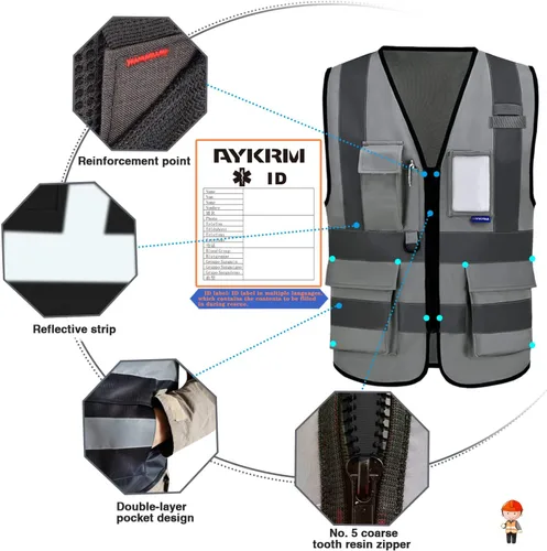 Miniatura 3 de A-SAFETY chaleco de trabajo gris