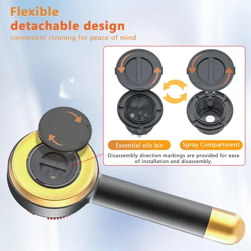 Miniatura 6 de Masajeador eléctrico 3 en 1 para el cuero cabelludo y aplicador de aceite para el cabello, cepillo aplicador de cuero cabelludo para el crecimiento