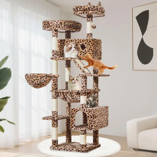 Miniatura 11 de Taoqimiao Árbol para gatos de 57.5 pulgadas, torre para gatos de interior para adultos, condominio extragrande para gatos, 8 postes rascadores