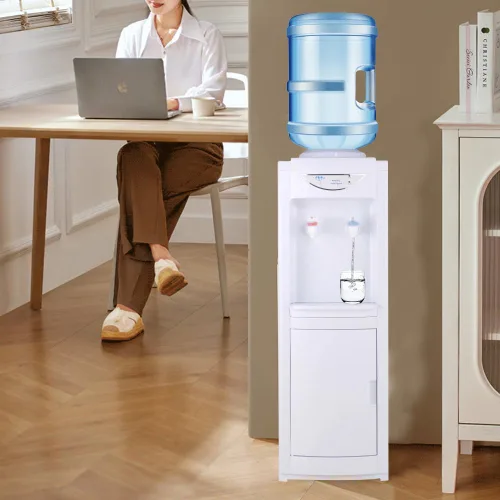 Miniatura 4 de Dispensador de agua para botella de 5 galones, dispensador de agua de carga superior fría y caliente, enfriador independiente con cierre