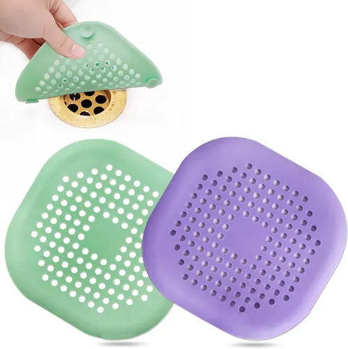 Miniatura 21 de Recolector de cabello cuadrado con ventosas para desagüe, tapón de silicona para ducha, fácil de instalar para baño, tina y cocina, 2
