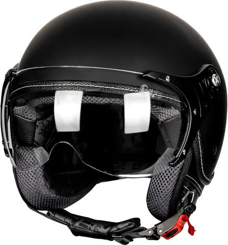 Miniatura 10 de Yesmotor Casco de motocicleta 3/4 Casco retro de cara abierta Vespa para scooters con visera transparente para hombres y mujeres - Aprobado por DOT
