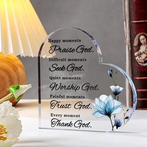 Miniatura 7 de Yulejo Versículos de la Biblia, regalo cristiano para mujer, regalo de semana CNA, citas inspiradoras, flores azules, decoración de habitación