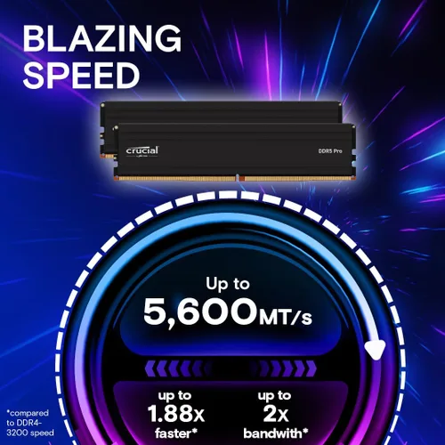 Miniatura 2 de Crucial Pro CP2K32G56C46U5 - Kit de Memoria para computador de escritorio RAM 64GB (2x32GB), 5600MHz (o 5200MHz o 4800MHz) DDR5 UDIMM de 288 pines