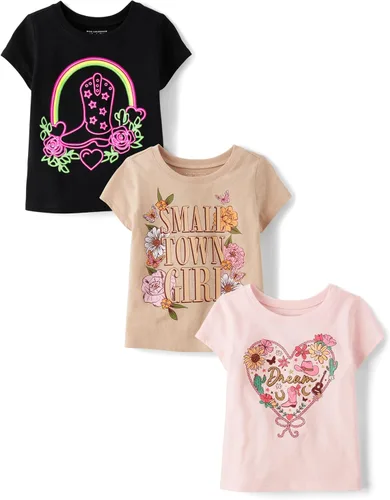 Miniatura 11 de The Children's Place Camisetas estampadas de manga corta para bebés y niñas pequeñas, con diseño de unicornios y mariposas, a la moda, paquete de 3