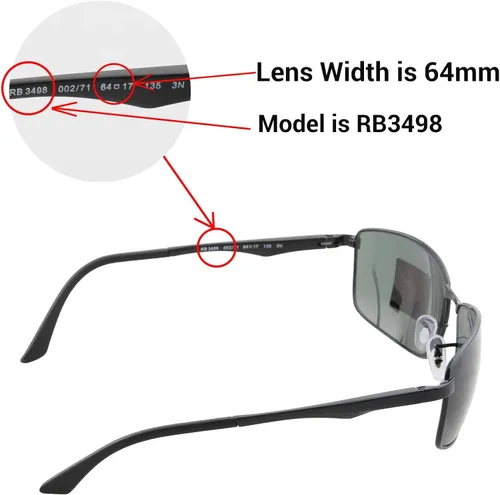 Miniatura 5 de Walleva Lentes de repuesto para lentes de sol Ray-Ban RB3498 de 2.520in, múltiples opciones disponibles