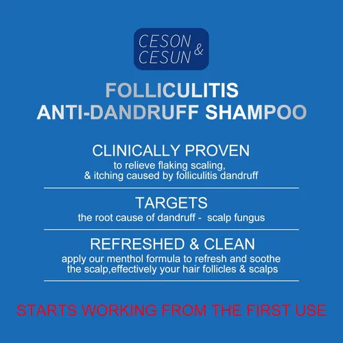 Miniatura 2 de Ceson&Cesun Champú 2 en 1 antifúngico/anticaspa para foliculitis, psoriasis del cuero cabelludo y dermatitis seborreica, alivio de la picazón