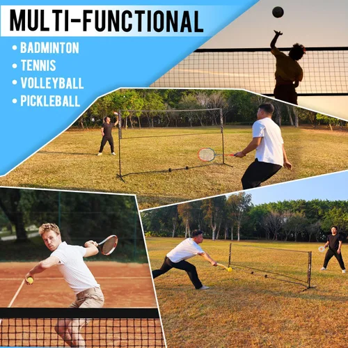 Miniatura 4 de FDLS - Red de bádminton y pickleball portátil de 10 pies con bolsa de transporte para interior y exterior Altura ajustable Fácil de montar