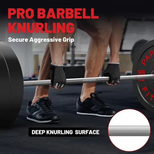 Miniatura 6 de PAPABABE 7FT Olympic Barbell 45 lb Barbell 2 INCH 1000lbs/1500lbs Capacity Olympic Bar with Moderate Knurling For Squats Curls Deadlifts Barra