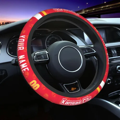 Miniatura 12 de Cleveland - Fundas personalizadas para volante de fútbol, con nombre y número, antideslizantes y absorbentes de sudor, accesorios para automóviles