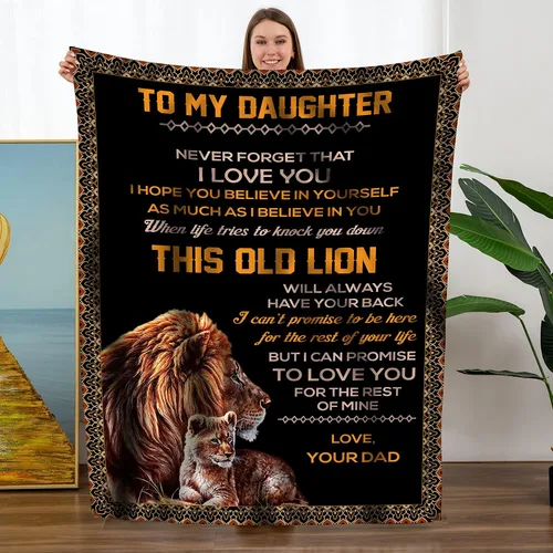 Miniatura 14 de TURMTF Manta de franela personalizada para regalo para hija de Papá, para navidad, cumpleaños, mantas suaves para hija, sofá, cama, manta curativa
