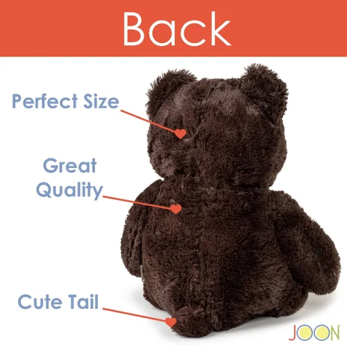 Miniatura 3 de Joon Oso de peluche grande – Pelaje esponjoso, cinta y moño, huellas distintivas – Alegría abrazable y adorable, regalo ideal para baby showers